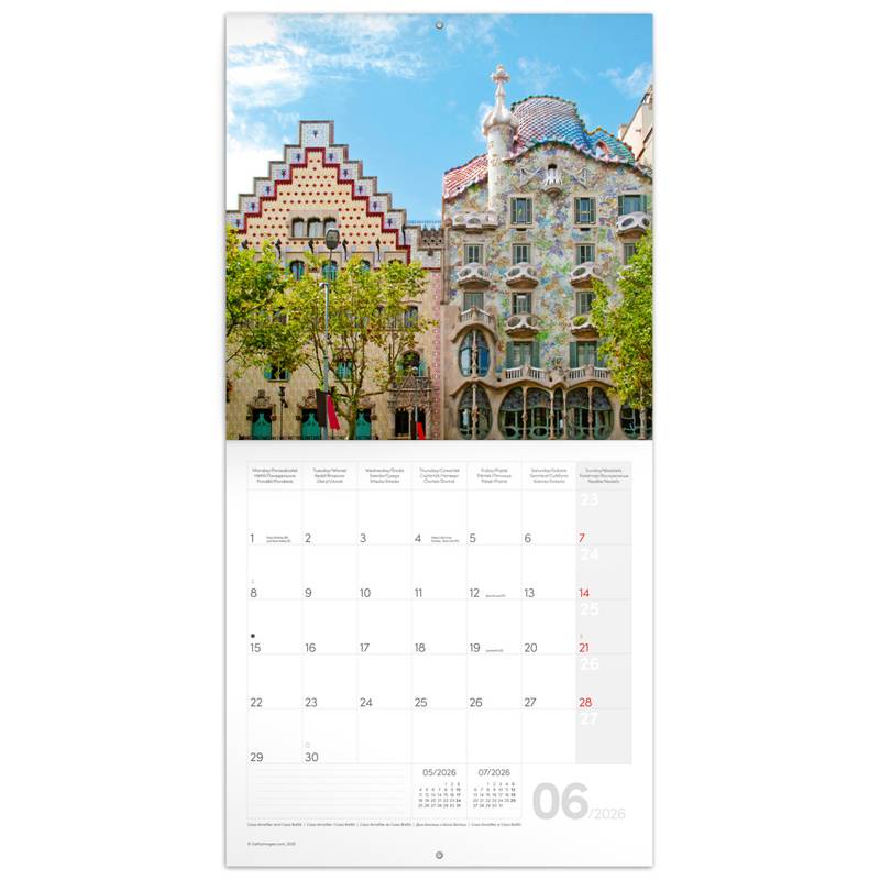 NOTIQUE Poznámkový kalendář Barcelona 2026, 30 x 30 cm NOTIQUE Poznámkový kalendář Barcelona 2026, 30 x 30 cm