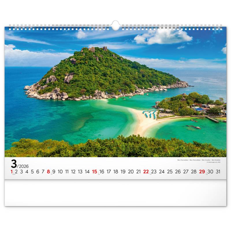 NOTIQUE Nástěnný kalendář Moře 2026, 48 x 33 cm NOTIQUE Nástěnný kalendář Moře 2026, 48 x 33 cm