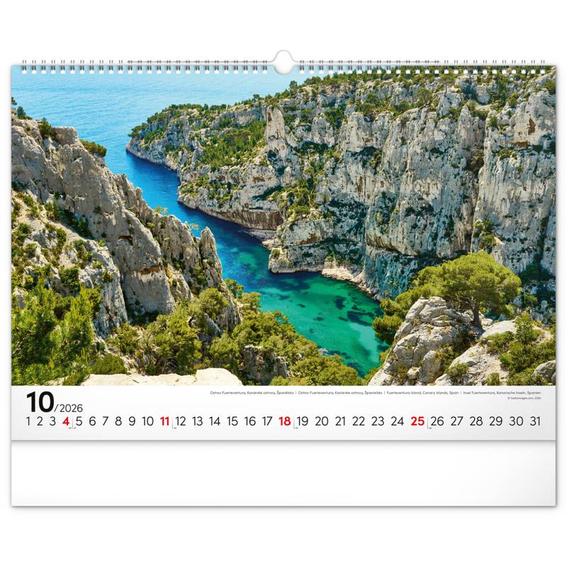 NOTIQUE Nástěnný kalendář Moře 2026, 48 x 33 cm NOTIQUE Nástěnný kalendář Moře 2026, 48 x 33 cm