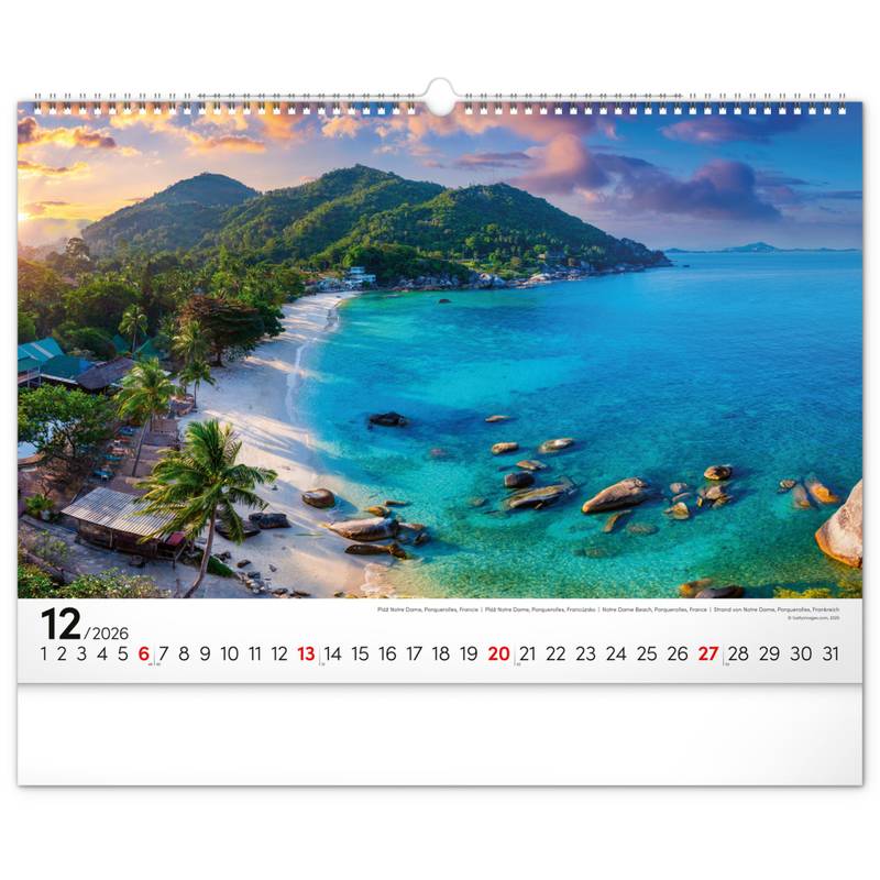 NOTIQUE Nástěnný kalendář Moře 2026, 48 x 33 cm NOTIQUE Nástěnný kalendář Moře 2026, 48 x 33 cm