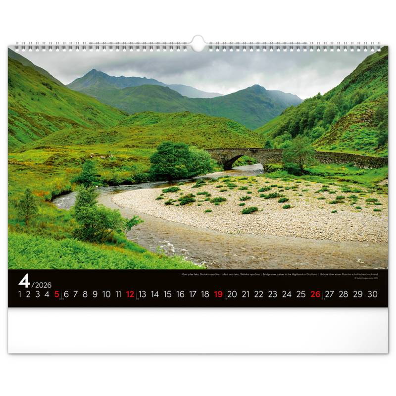 NOTIQUE Nástěnný kalendář Země 2026, 48 x 33 cm NOTIQUE Nástěnný kalendář Země 2026, 48 x 33 cm