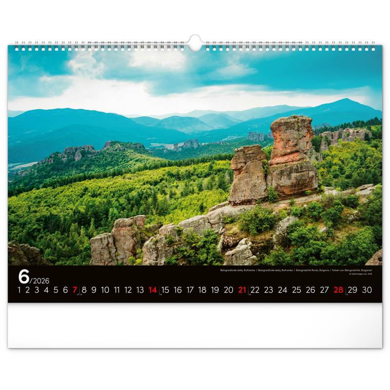 NOTIQUE Nástěnný kalendář Země 2026, 48 x 33 cm NOTIQUE Nástěnný kalendář Země 2026, 48 x 33 cm