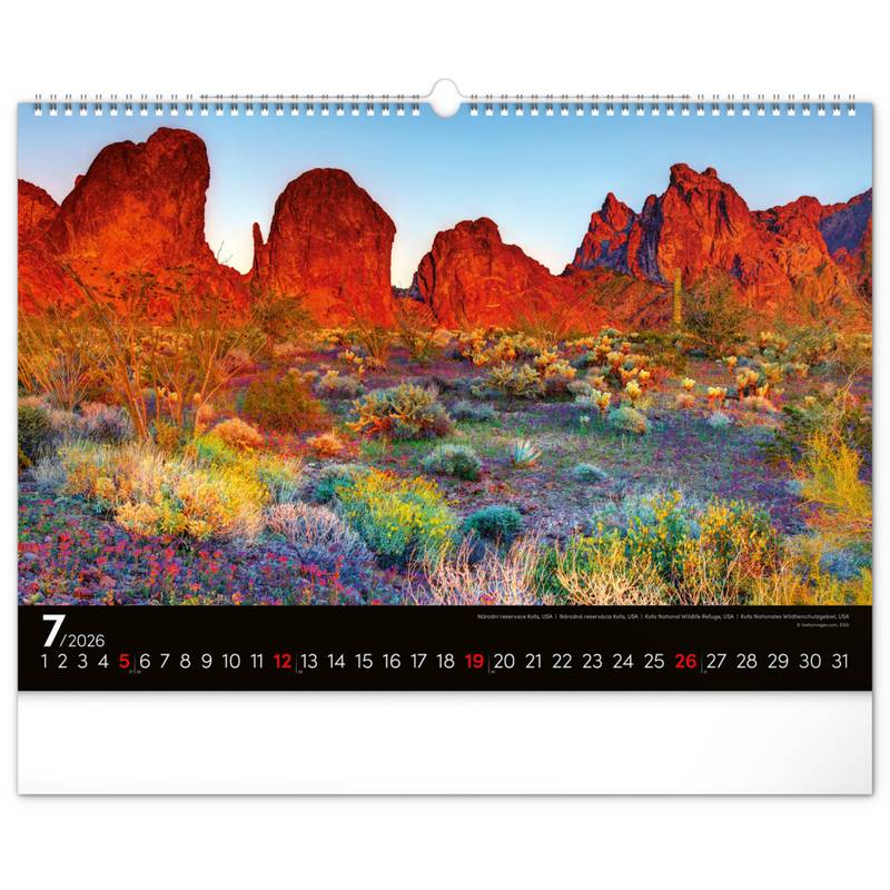 NOTIQUE Nástěnný kalendář Země 2026, 48 x 33 cm NOTIQUE Nástěnný kalendář Země 2026, 48 x 33 cm