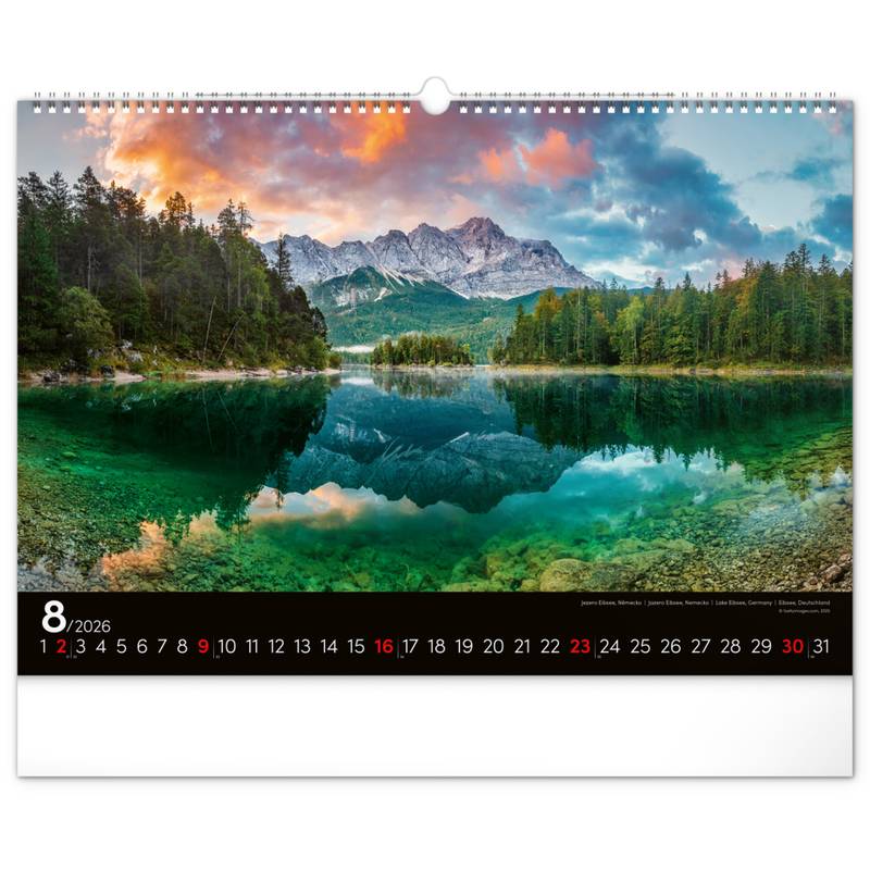 NOTIQUE Nástěnný kalendář Země 2026, 48 x 33 cm NOTIQUE Nástěnný kalendář Země 2026, 48 x 33 cm