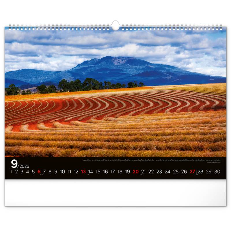 NOTIQUE Nástěnný kalendář Země 2026, 48 x 33 cm NOTIQUE Nástěnný kalendář Země 2026, 48 x 33 cm