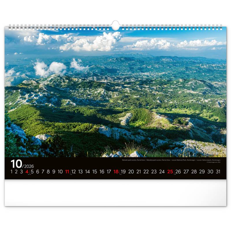 NOTIQUE Nástěnný kalendář Země 2026, 48 x 33 cm NOTIQUE Nástěnný kalendář Země 2026, 48 x 33 cm