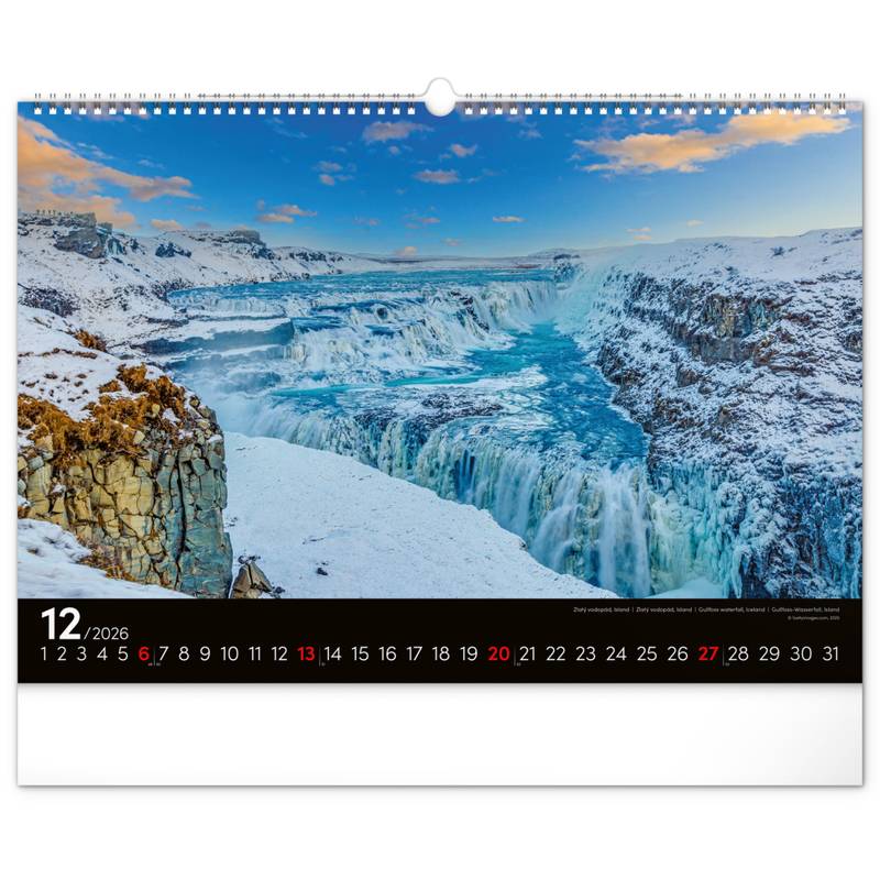 NOTIQUE Nástěnný kalendář Země 2026, 48 x 33 cm NOTIQUE Nástěnný kalendář Země 2026, 48 x 33 cm
