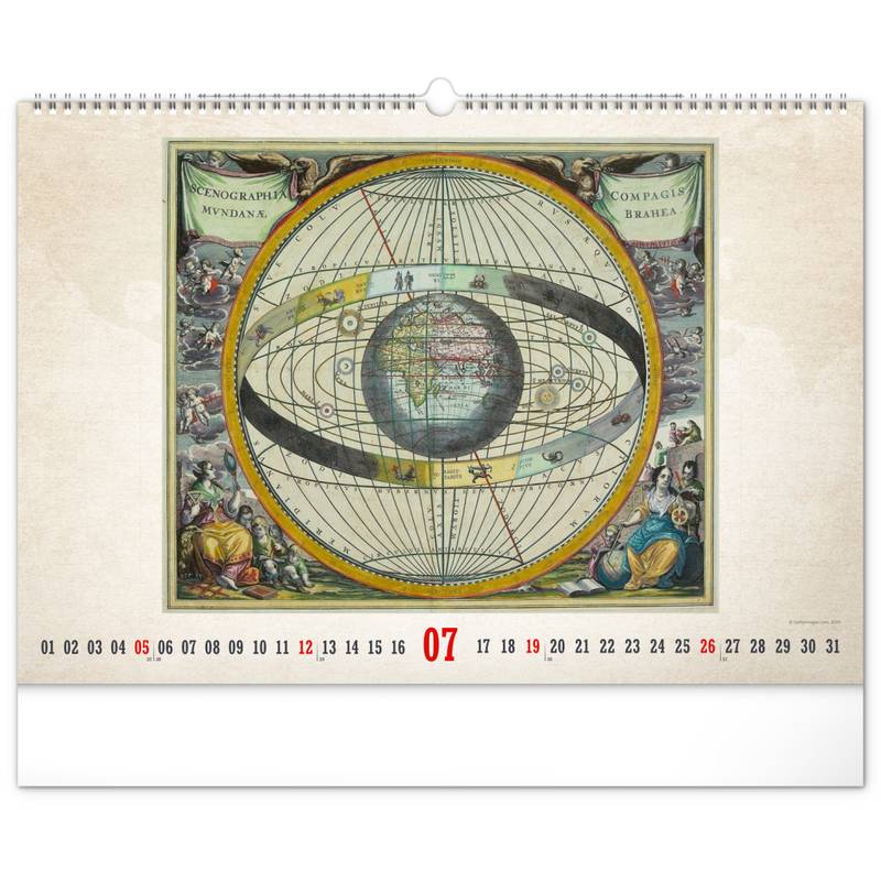 NOTIQUE Nástenný kalendár Staré mapy 2026, 48 x 33 cm NOTIQUE Nástenný kalendár Staré mapy 2026, 48 x 33 cm