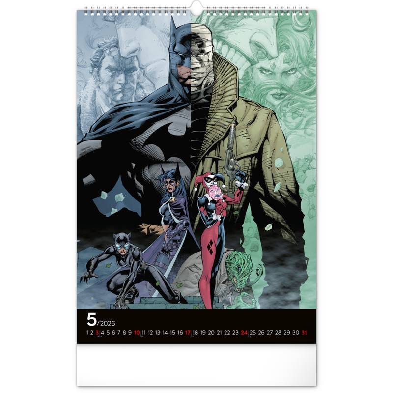 NOTIQUE Nástěnný kalendář Batman Dark 2026, 33 x 46 cm NOTIQUE Nástěnný kalendář Batman Dark 2026, 33 x 46 cm