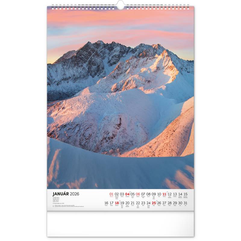 NOTIQUE Nástenný kalendár Naše Slovensko 2026, 33 x 46 cm NOTIQUE Nástenný kalendár Naše Slovensko 2026, 33 x 46 cm