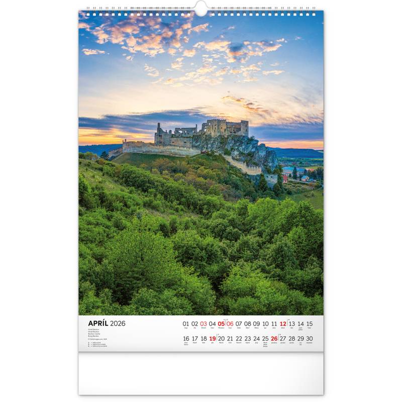 NOTIQUE Nástenný kalendár Naše Slovensko 2026, 33 x 46 cm NOTIQUE Nástenný kalendár Naše Slovensko 2026, 33 x 46 cm