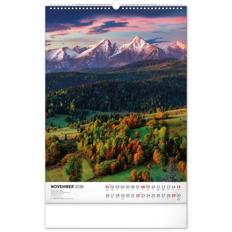 NOTIQUE Nástenný kalendár Naše Slovensko 2026, 33 x 46 cm NOTIQUE Nástenný kalendár Naše Slovensko 2026, 33 x 46 cm