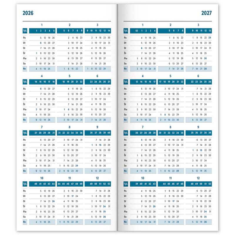 NOTIQUE Vreckový diár Modrý 2026, plánovací mesačný, 8 x 18 cm NOTIQUE Vreckový diár Modrý 2026, plánovací mesačný, 8 x 18 cm