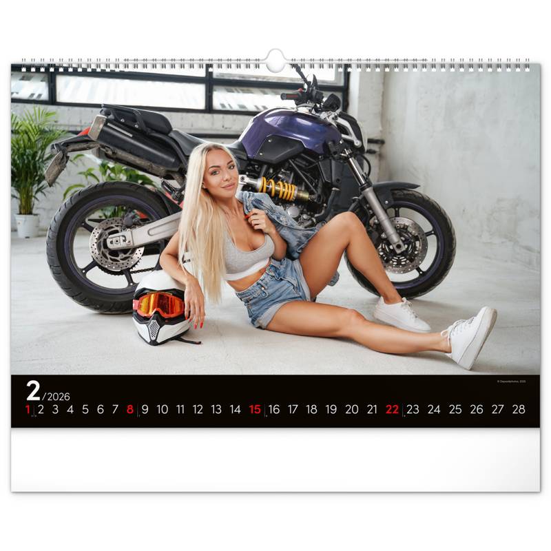 Nástenný kalendár Girls & Bikes 2026, 48 x 33 cm Nástenný kalendár Girls & Bikes 2026, 48 x 33 cm