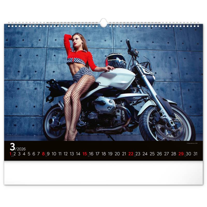 Nástenný kalendár Girls & Bikes 2026, 48 x 33 cm Nástenný kalendár Girls & Bikes 2026, 48 x 33 cm
