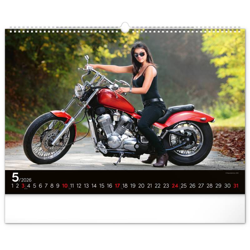 Nástenný kalendár Girls & Bikes 2026, 48 x 33 cm Nástenný kalendár Girls & Bikes 2026, 48 x 33 cm
