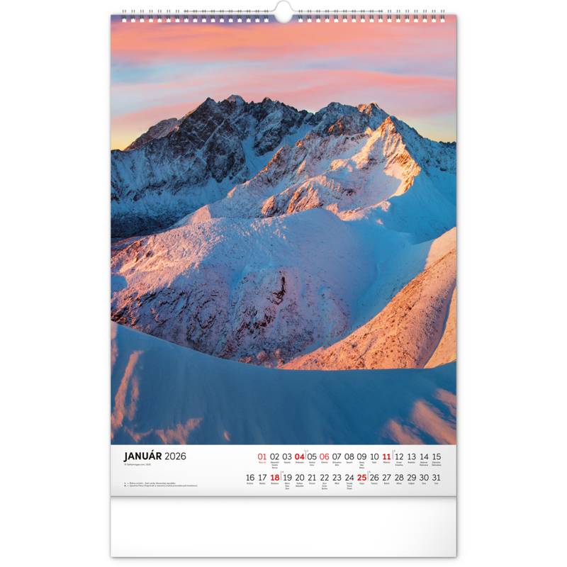 NOTIQUE Nástenný kalendár Tatry 2026, 33 x 46 cm NOTIQUE Nástenný kalendár Tatry 2026, 33 x 46 cm