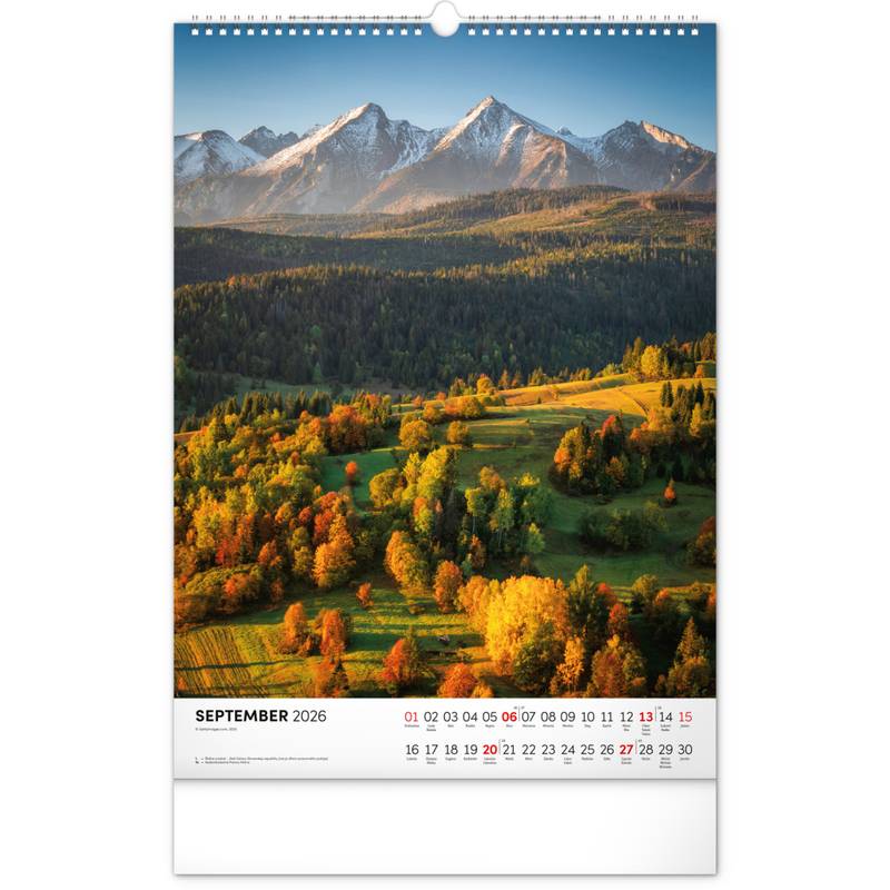 NOTIQUE Nástenný kalendár Tatry 2026, 33 x 46 cm NOTIQUE Nástenný kalendár Tatry 2026, 33 x 46 cm