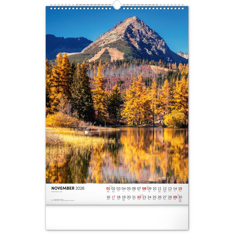 NOTIQUE Nástenný kalendár Tatry 2026, 33 x 46 cm NOTIQUE Nástenný kalendár Tatry 2026, 33 x 46 cm