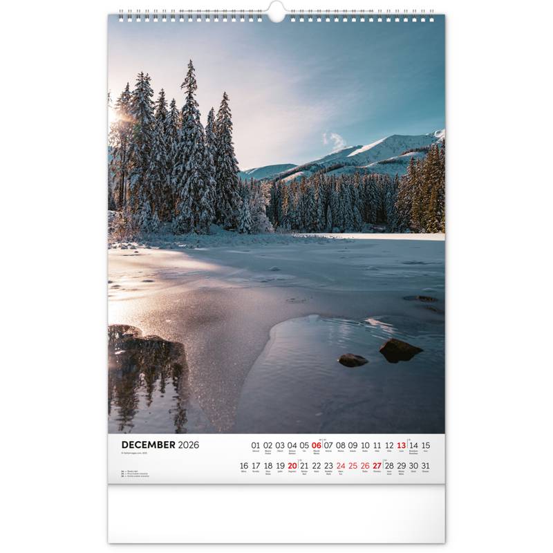 NOTIQUE Nástenný kalendár Tatry 2026, 33 x 46 cm NOTIQUE Nástenný kalendár Tatry 2026, 33 x 46 cm