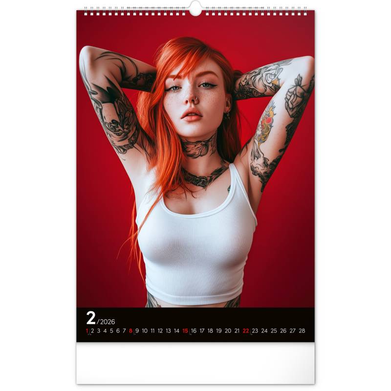 Nástěnný kalendář Inked Girls 2026, 33 x 46 cm Nástěnný kalendář Inked Girls 2026, 33 x 46 cm