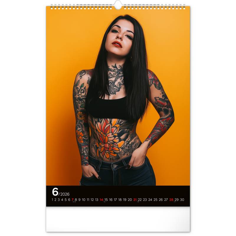 Nástěnný kalendář Inked Girls 2026, 33 x 46 cm Nástěnný kalendář Inked Girls 2026, 33 x 46 cm