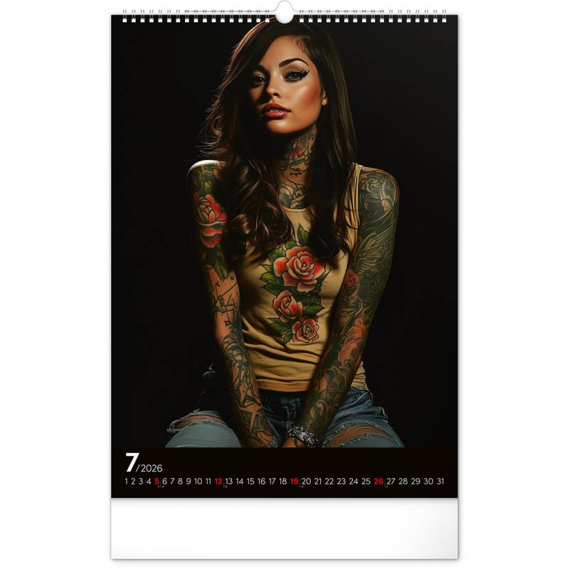 Nástěnný kalendář Inked Girls 2026, 33 x 46 cm Nástěnný kalendář Inked Girls 2026, 33 x 46 cm
