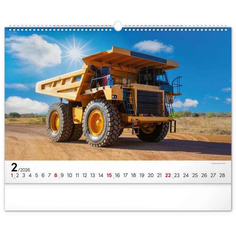 NOTIQUE Nástěnný kalendář Stavební stroje 2026, 48 x 33 cm NOTIQUE Nástěnný kalendář Stavební stroje 2026, 48 x 33 cm