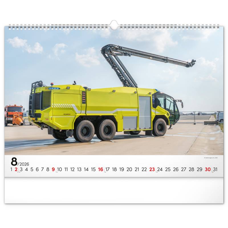 NOTIQUE Nástěnný kalendář Hasičská vozidla 2026, 48 x 33 cm NOTIQUE Nástěnný kalendář Hasičská vozidla 2026, 48 x 33 cm