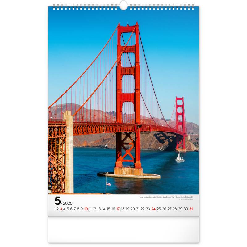 NOTIQUE Nástěnný kalendář Světové monumenty 2026, 33 x 46 cm NOTIQUE Nástěnný kalendář Světové monumenty 2026, 33 x 46 cm