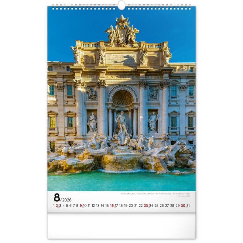 NOTIQUE Nástěnný kalendář Světové monumenty 2026, 33 x 46 cm NOTIQUE Nástěnný kalendář Světové monumenty 2026, 33 x 46 cm