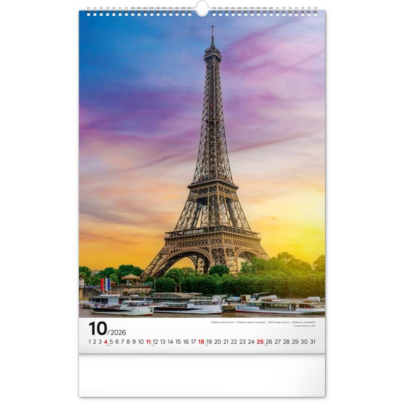 NOTIQUE Nástěnný kalendář Světové monumenty 2026, 33 x 46 cm NOTIQUE Nástěnný kalendář Světové monumenty 2026, 33 x 46 cm