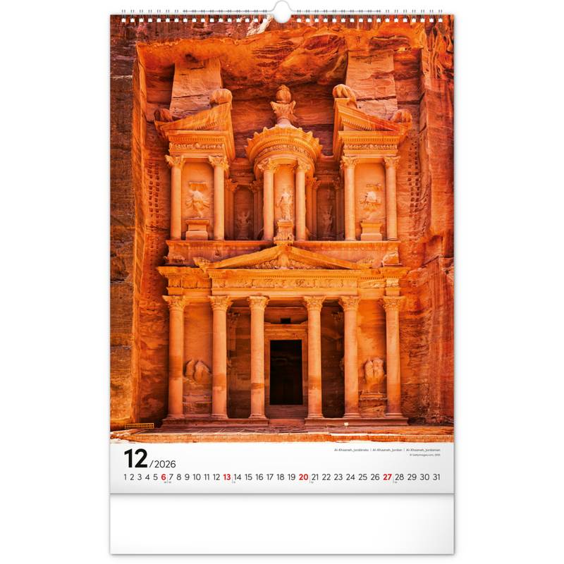 NOTIQUE Nástěnný kalendář Světové monumenty 2026, 33 x 46 cm NOTIQUE Nástěnný kalendář Světové monumenty 2026, 33 x 46 cm