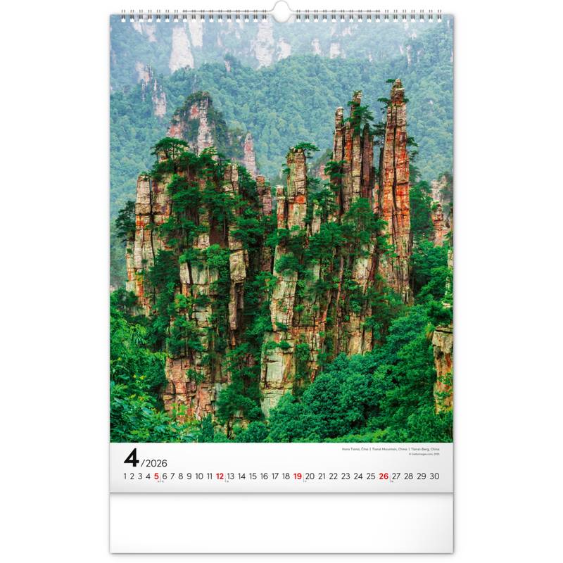 NOTIQUE Nástěnný kalendář Hory 2026, 33 x 46 cm NOTIQUE Nástěnný kalendář Hory 2026, 33 x 46 cm