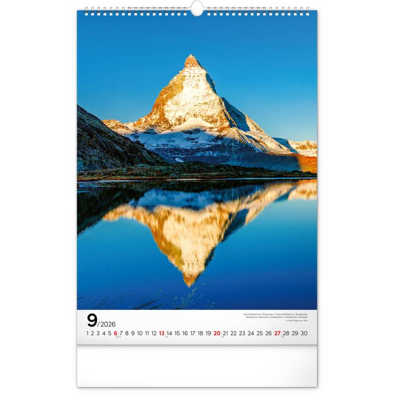 NOTIQUE Nástěnný kalendář Hory 2026, 33 x 46 cm NOTIQUE Nástěnný kalendář Hory 2026, 33 x 46 cm
