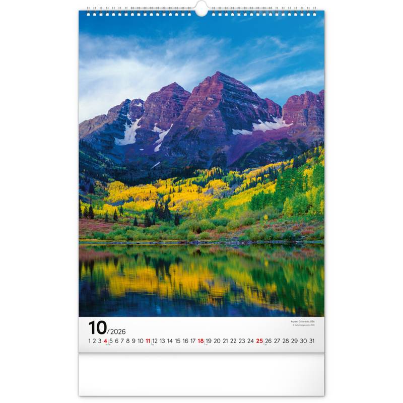 NOTIQUE Nástěnný kalendář Hory 2026, 33 x 46 cm NOTIQUE Nástěnný kalendář Hory 2026, 33 x 46 cm