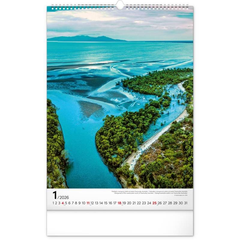 NOTIQUE Nástěnný kalendář Voda 2026, 33 x 46 cm NOTIQUE Nástěnný kalendář Voda 2026, 33 x 46 cm