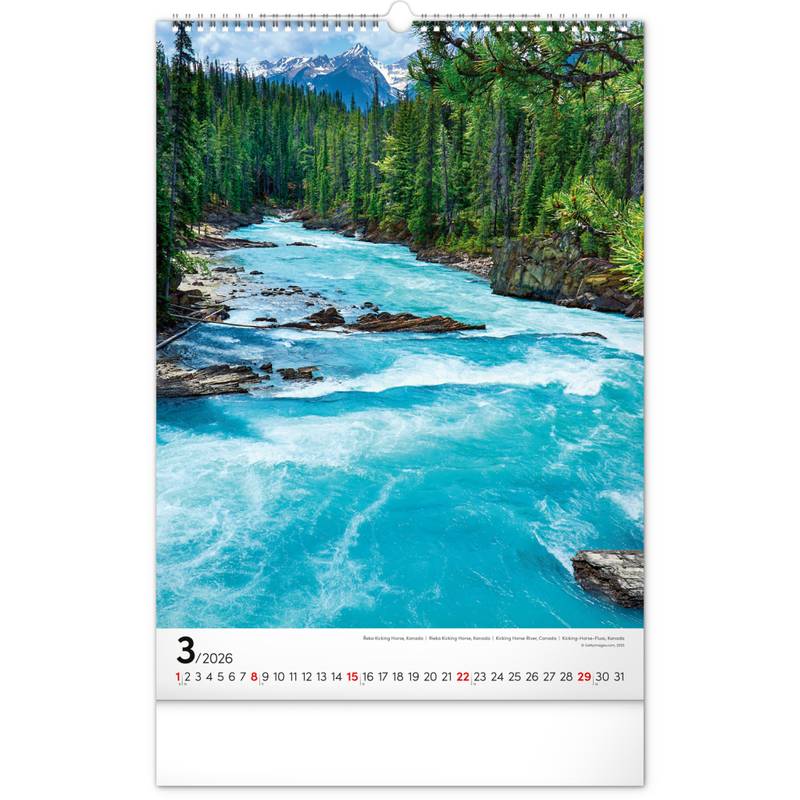 NOTIQUE Nástěnný kalendář Voda 2026, 33 x 46 cm NOTIQUE Nástěnný kalendář Voda 2026, 33 x 46 cm