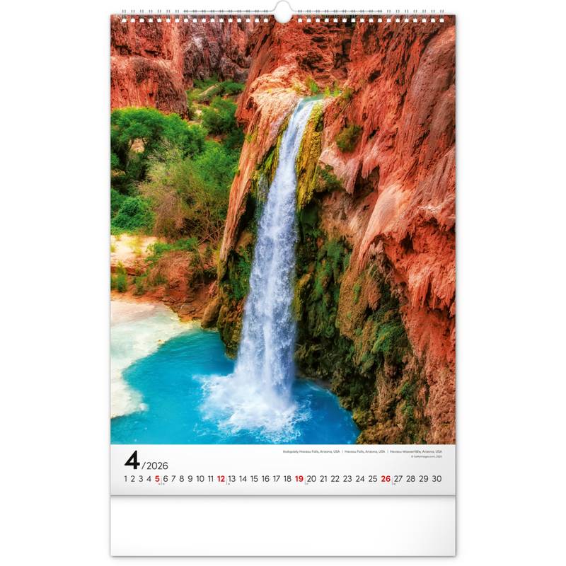 NOTIQUE Nástěnný kalendář Voda 2026, 33 x 46 cm NOTIQUE Nástěnný kalendář Voda 2026, 33 x 46 cm