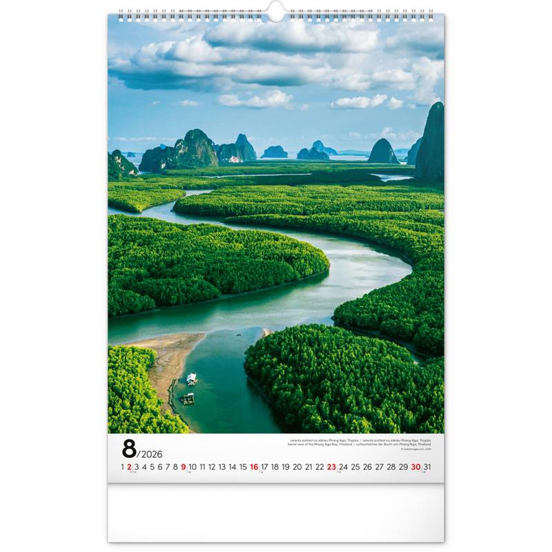 NOTIQUE Nástěnný kalendář Voda 2026, 33 x 46 cm NOTIQUE Nástěnný kalendář Voda 2026, 33 x 46 cm