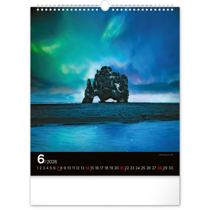 NOTIQUE Nástěnný kalendář Polární záře 2026, 30 x 34 cm NOTIQUE Nástěnný kalendář Polární záře 2026, 30 x 34 cm