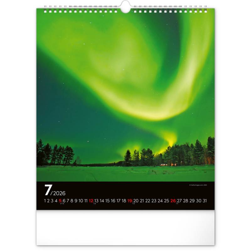 NOTIQUE Nástěnný kalendář Polární záře 2026, 30 x 34 cm NOTIQUE Nástěnný kalendář Polární záře 2026, 30 x 34 cm