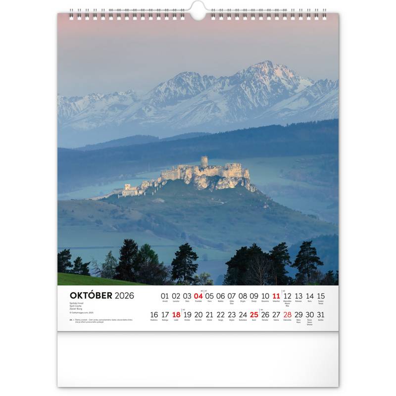 NOTIQUE Nástenný kalendár Čarokrásne Slovensko 2026, 30 x 34 cm NOTIQUE Nástenný kalendár Čarokrásne Slovensko 2026, 30 x 34 cm