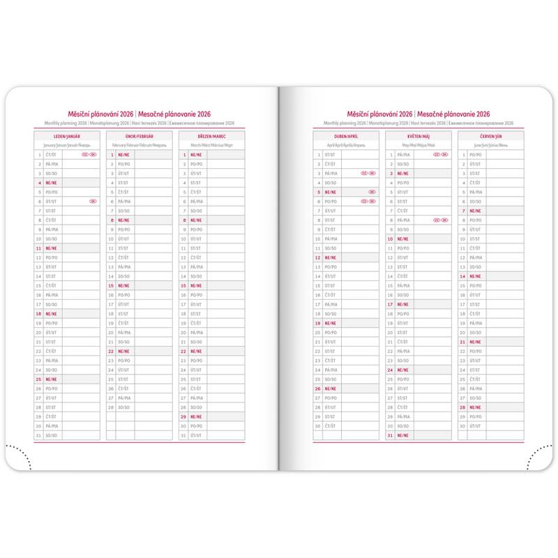 NOTIQUE Denní diář Ajax 2026, modrý, 15 x 21 cm NOTIQUE Denní diář Ajax 2026, modrý, 15 x 21 cm