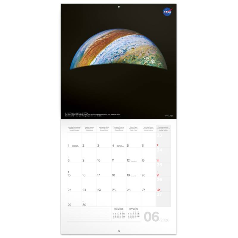 NOTIQUE Poznámkový kalendář NASA 2026, 30 x 30 cm NOTIQUE Poznámkový kalendář NASA 2026, 30 x 30 cm