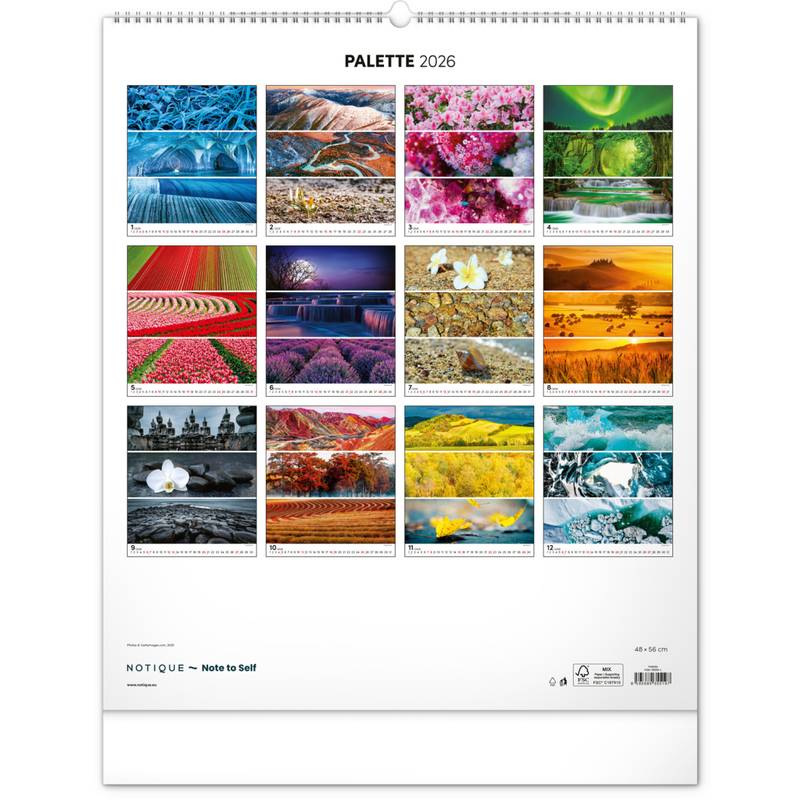 NOTIQUE Nástěnný kalendář Paleta 2026, 48 x 56 cm NOTIQUE Nástěnný kalendář Paleta 2026, 48 x 56 cm