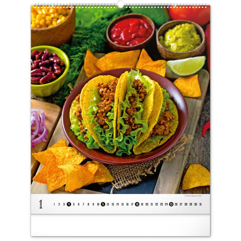 NOTIQUE Nástěnný kalendář Gourmet 2026, 48 x 56 cm NOTIQUE Nástěnný kalendář Gourmet 2026, 48 x 56 cm