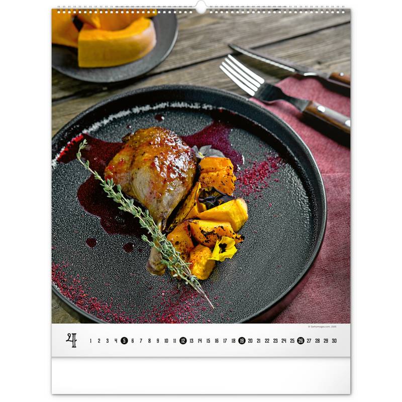 NOTIQUE Nástěnný kalendář Gourmet 2026, 48 x 56 cm NOTIQUE Nástěnný kalendář Gourmet 2026, 48 x 56 cm