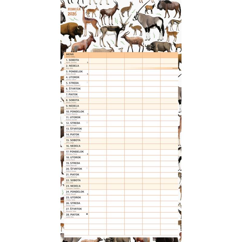 NOTIQUE Rodinný plánovací kalendár Animalium 2026, 30 x 30 cm NOTIQUE Rodinný plánovací kalendár Animalium 2026, 30 x 30 cm