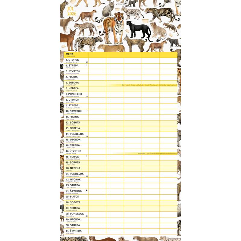 NOTIQUE Rodinný plánovací kalendár Animalium 2026, 30 x 30 cm NOTIQUE Rodinný plánovací kalendár Animalium 2026, 30 x 30 cm